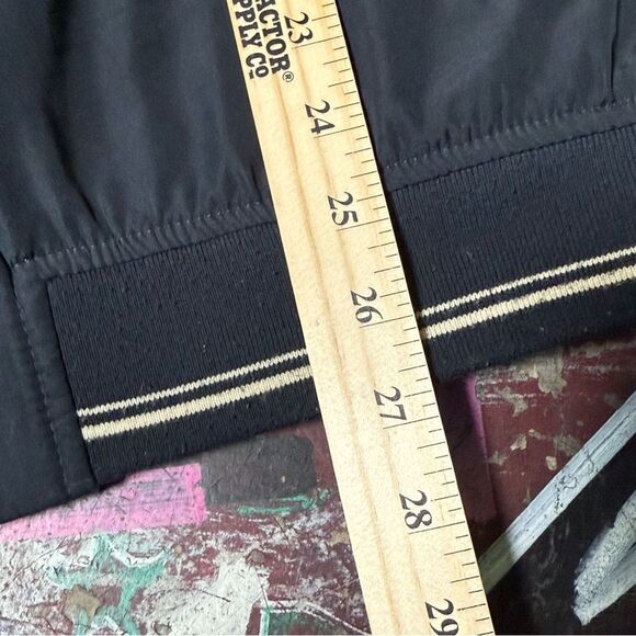 Michael Kors Varsity Bomber Jacket - Black & Blue - Snap-Button - Size XL - Picture 7 of 8